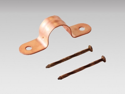 Copper Pipe Strap with Nails